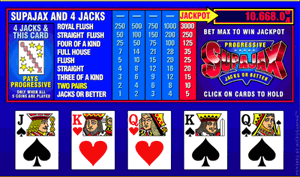 SupaJax Progressive video poker
